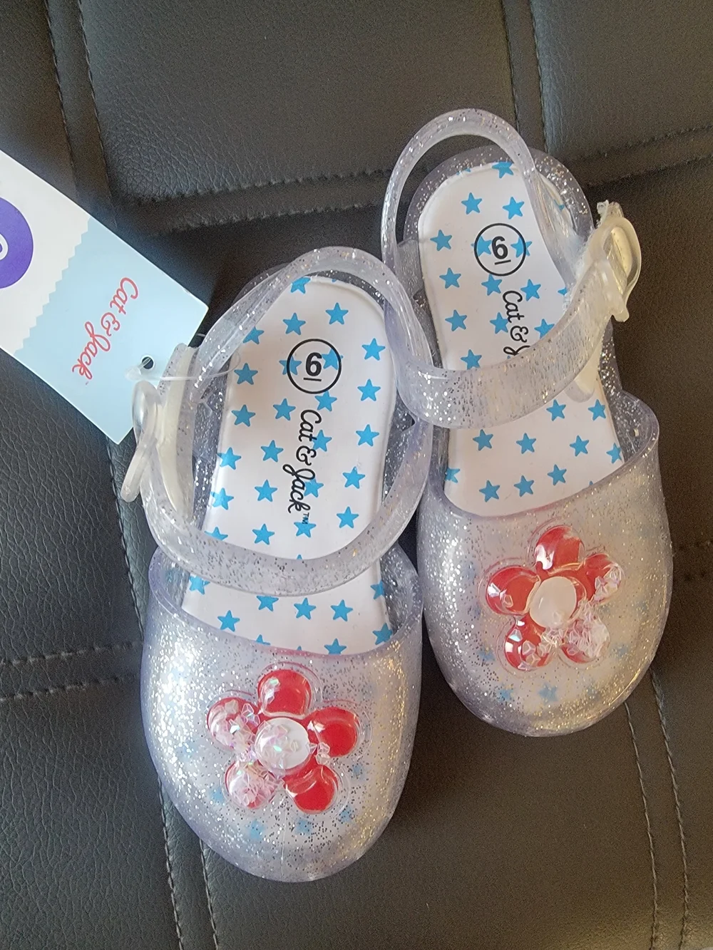 Toddler Girls' Lainey Jelly Sandals - Cat & Jack Clear/Red Size 6
